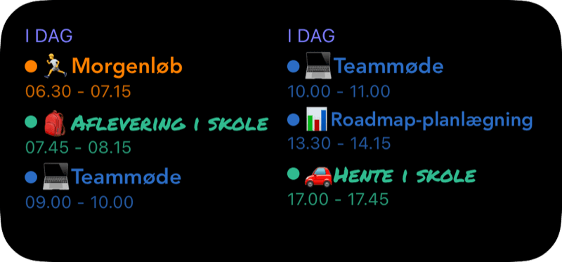 Begivenhedsliste-widget