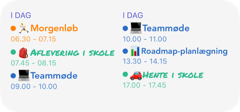 Begivenhedsliste-widget