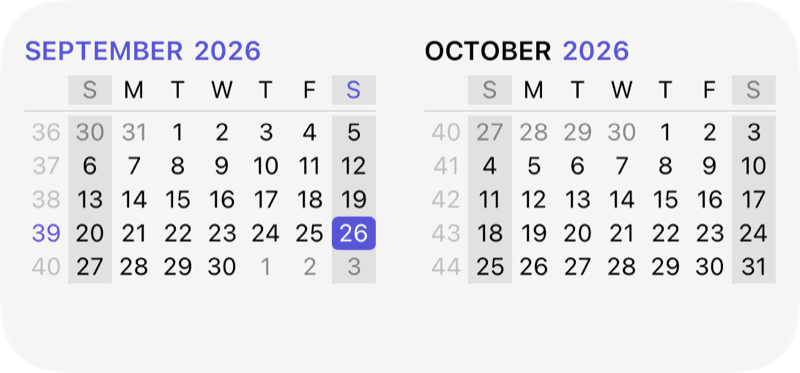 Month Widget