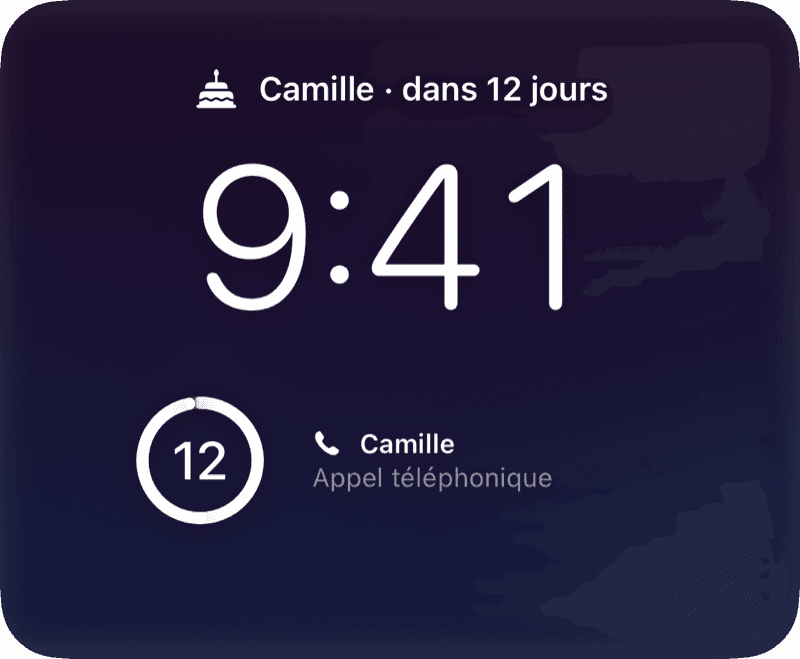 Sur l’écran verrouillé et en StandBy