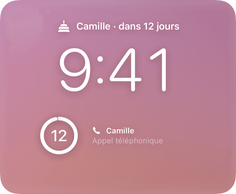 Sur l’écran verrouillé et en StandBy