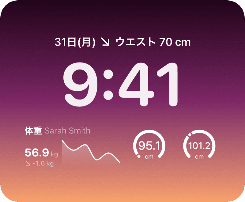 ロック画面ウィジェット