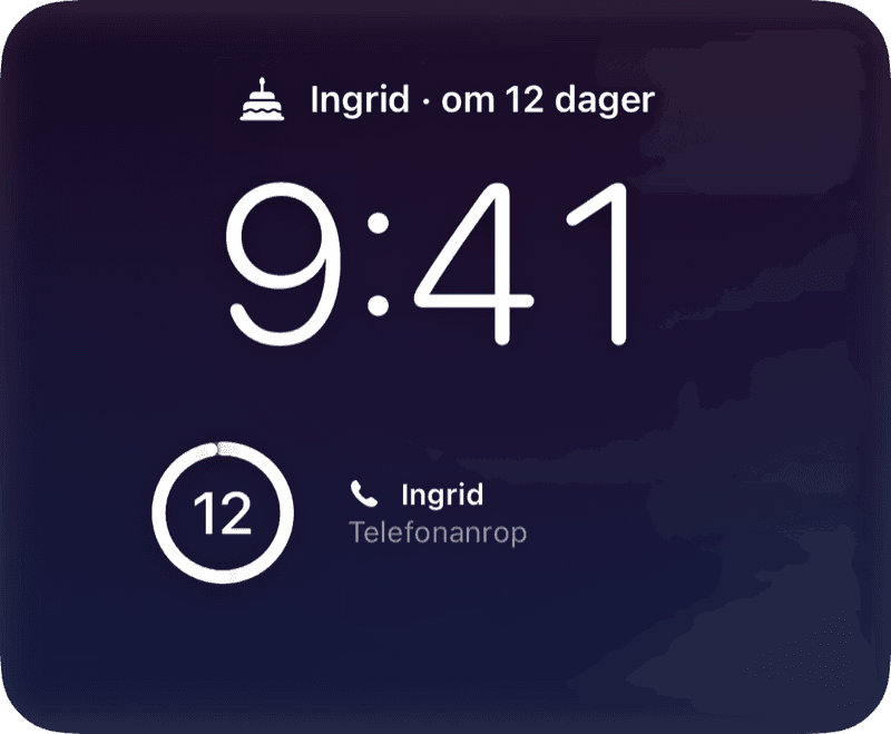 På låst skjerm og i StandBy