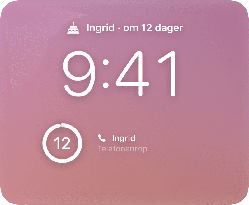 På låst skjerm og i StandBy
