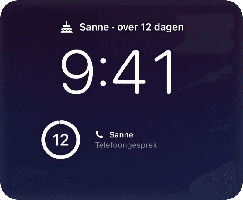 Op het toegangsscherm en in StandBy
