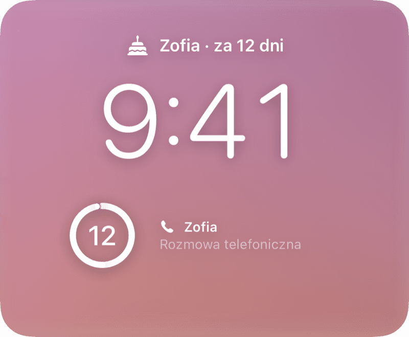 Na ekranie blokady i w StandBy