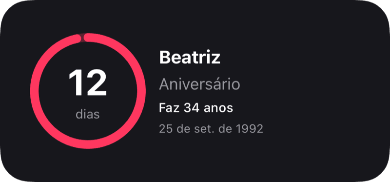 Widget de contagem regressiva