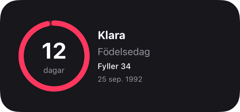 Nedräkningswidget
