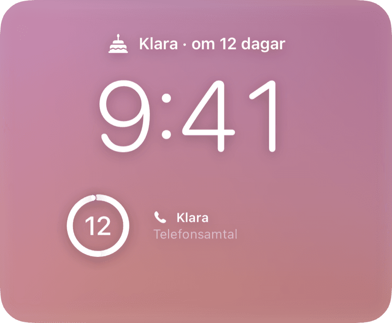 På låsskärmen och i StandBy