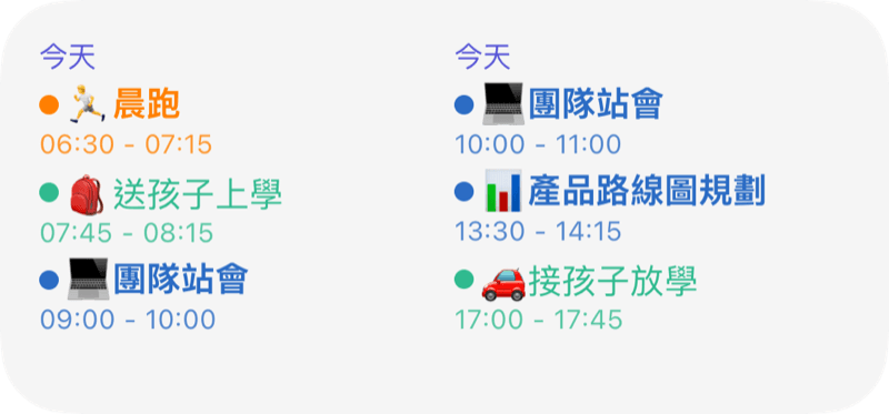 行程列表小工具