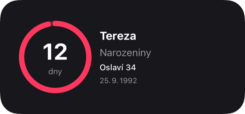 Widget Odpočet