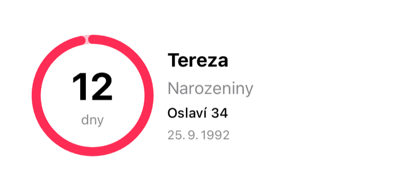 Widget Odpočet