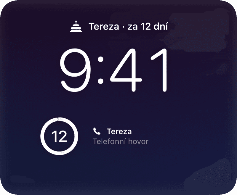 Na uzamčené obrazovce a ve StandBy
