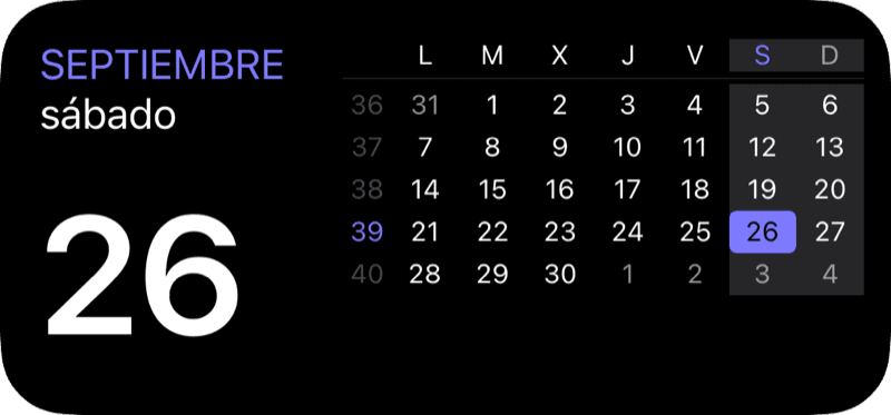 Widget de fecha + mes