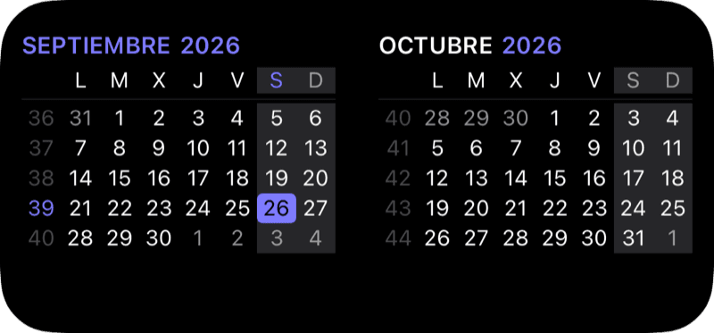 Widget de mes