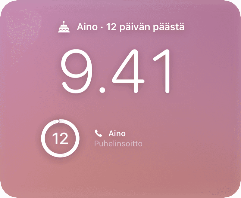 Lukitulla näytöllä ja StandBy-tilassa