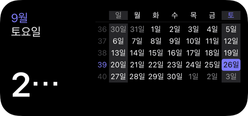 날짜 + 월 위젯