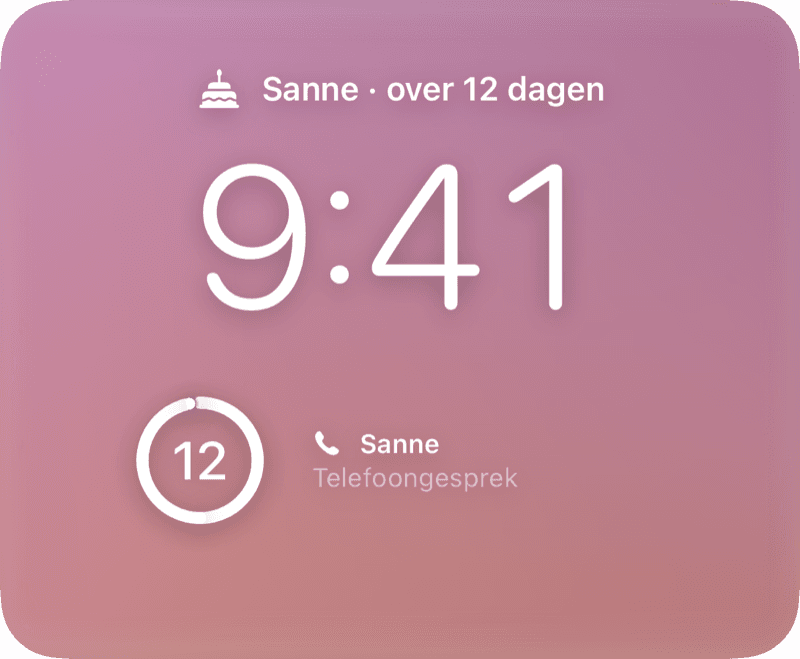 Op het toegangsscherm en in StandBy