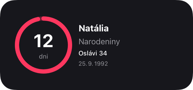 Widget Odpočet